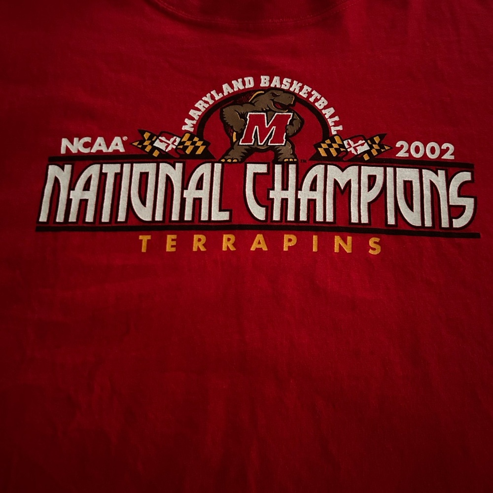 Maryland Terrapins 2002 NCAA Champions Men’s red T-shirt size XL